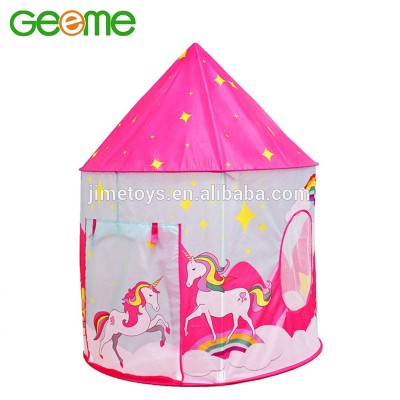 JT095 New Design Foldable Pop Up Princess Printed Unicorn Children Play Tent