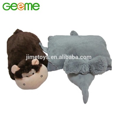 JM8117 Stuffed Plush Animal Pillow with Monkey & Elephant Design