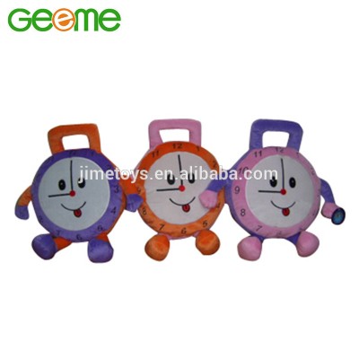 JM6670 Plush Clock Toy Cushion in 3 Colors