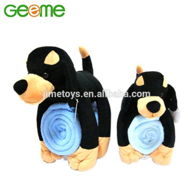 JM8366-3 Stuffed Plush Dog Toy Blanket