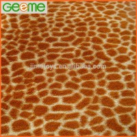 100% Polyester Animal Giraffe Print Velboa Fabric