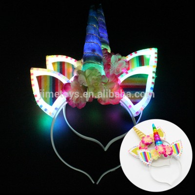 2019 New Design Kids LED Light Up Unicorn Headband