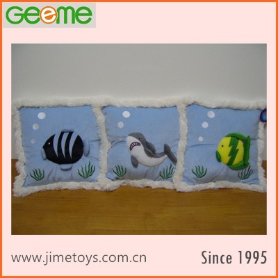 JM6668 Stuffed Plush Sea Animal Cushion with Embroidery